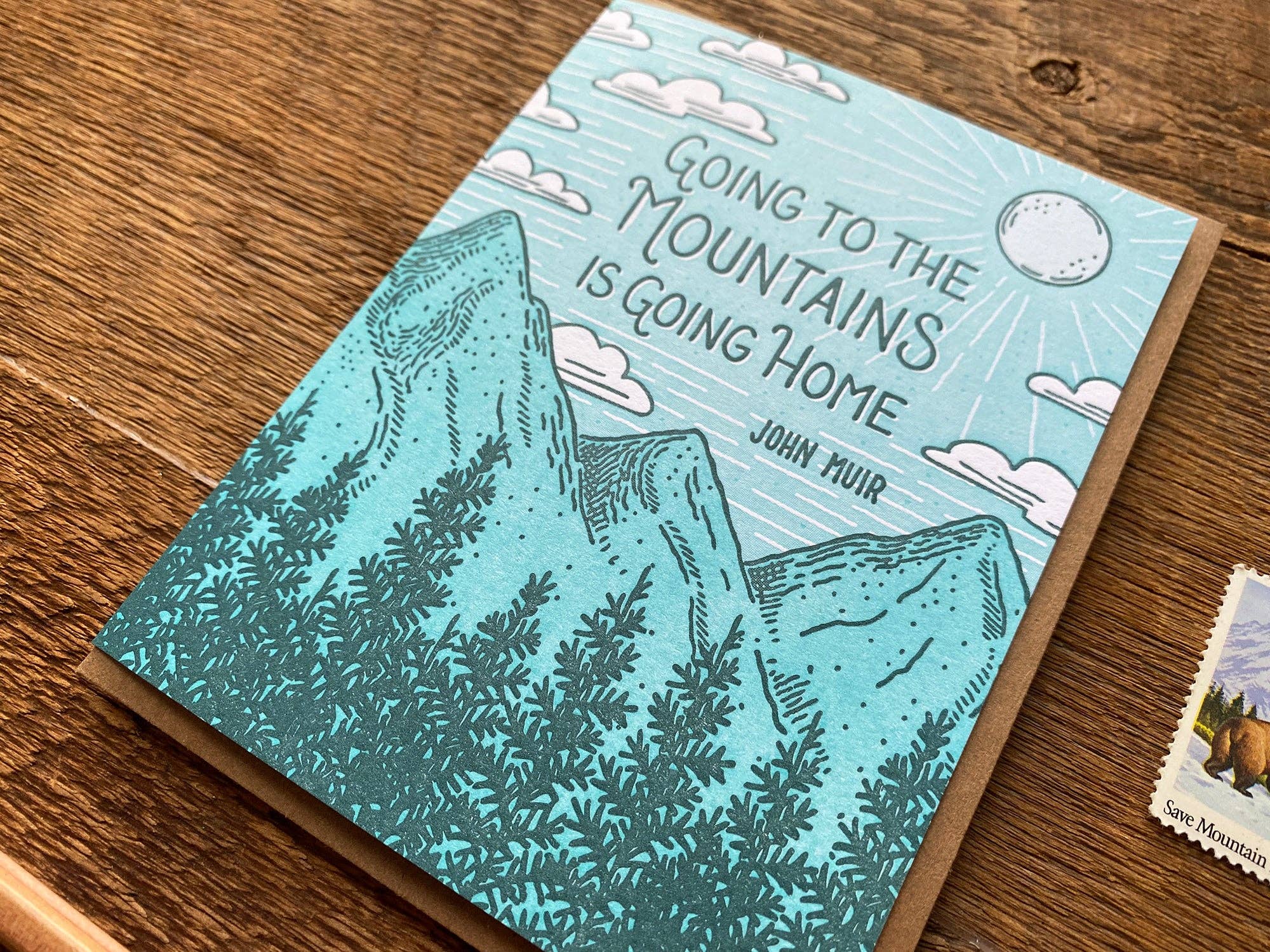 Noteworthy Paper & Press John Muir Mountains Quote Greeting Card