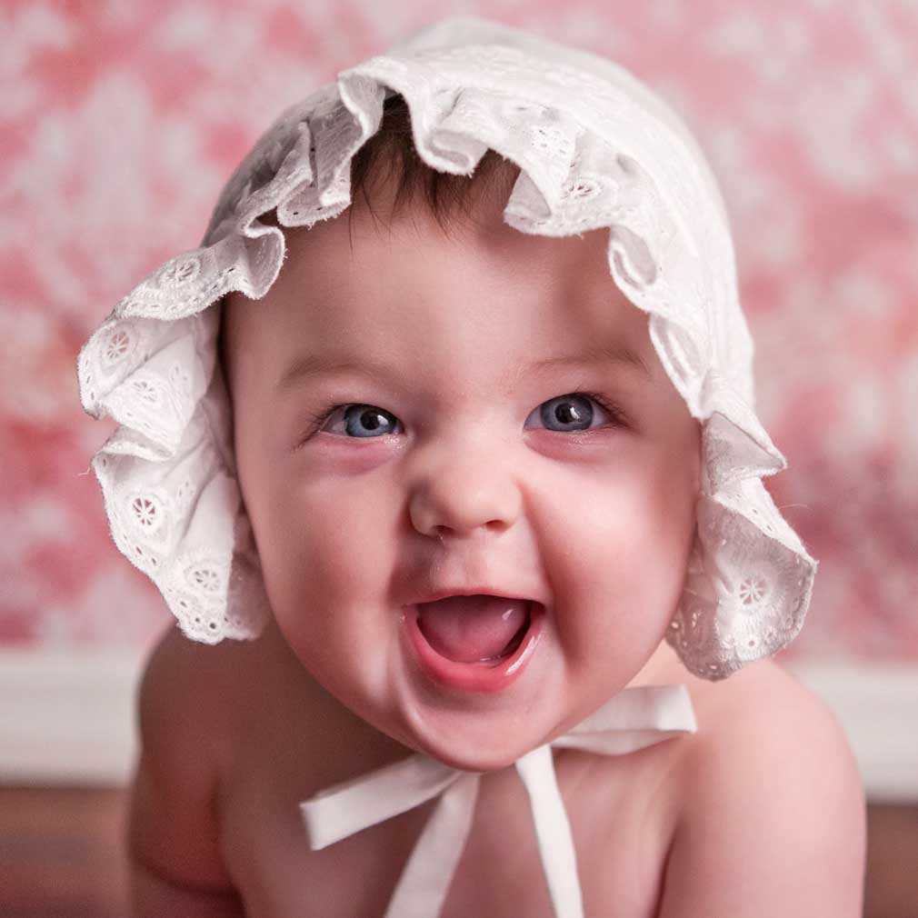 Huggalugs Flower Eyelet Bonnet