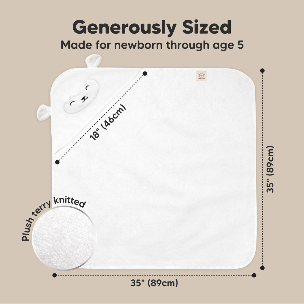KeaBabies Plush Hooded Baby Towel — Lamb