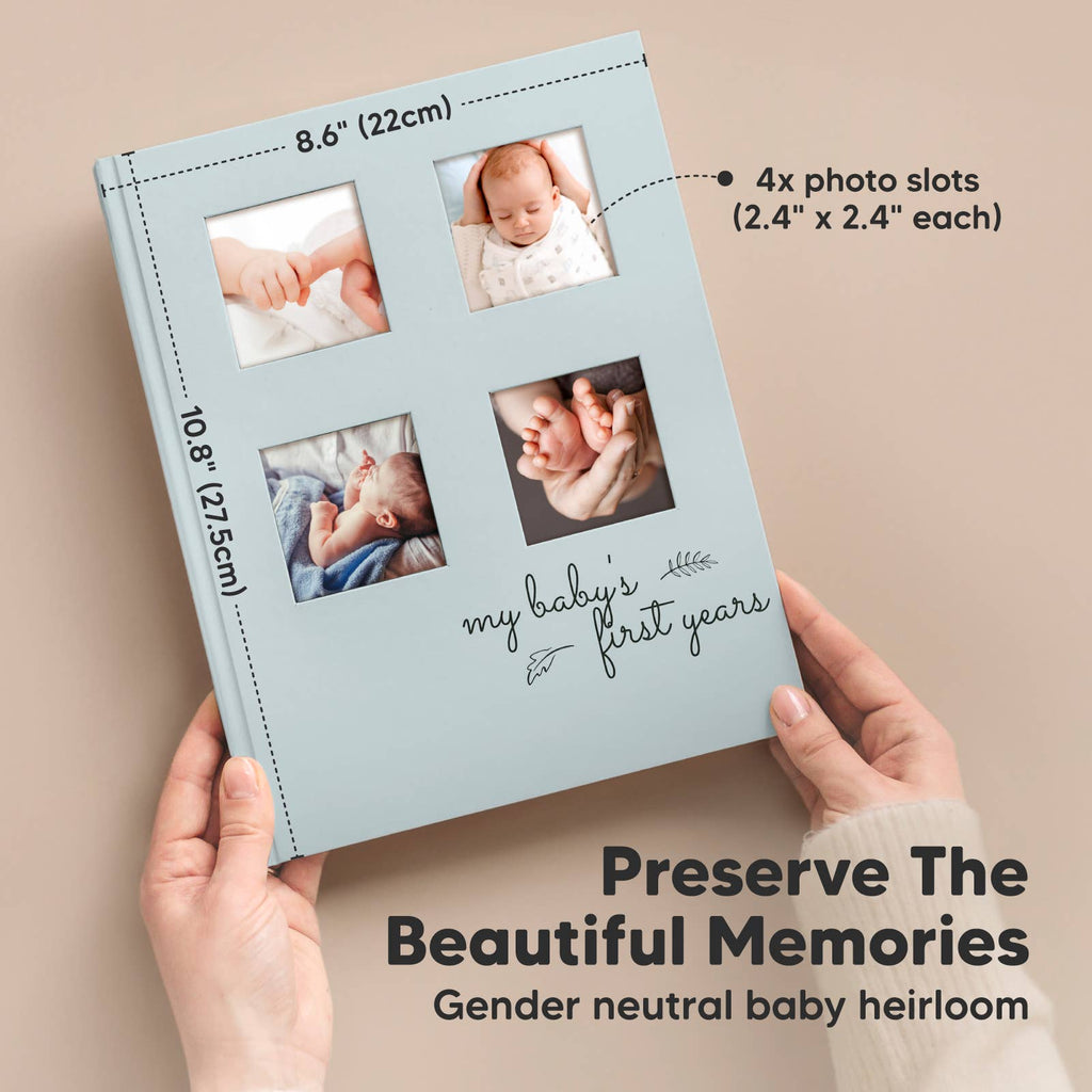 KeaBabies Sketch Baby Memory Book — Sky Blue