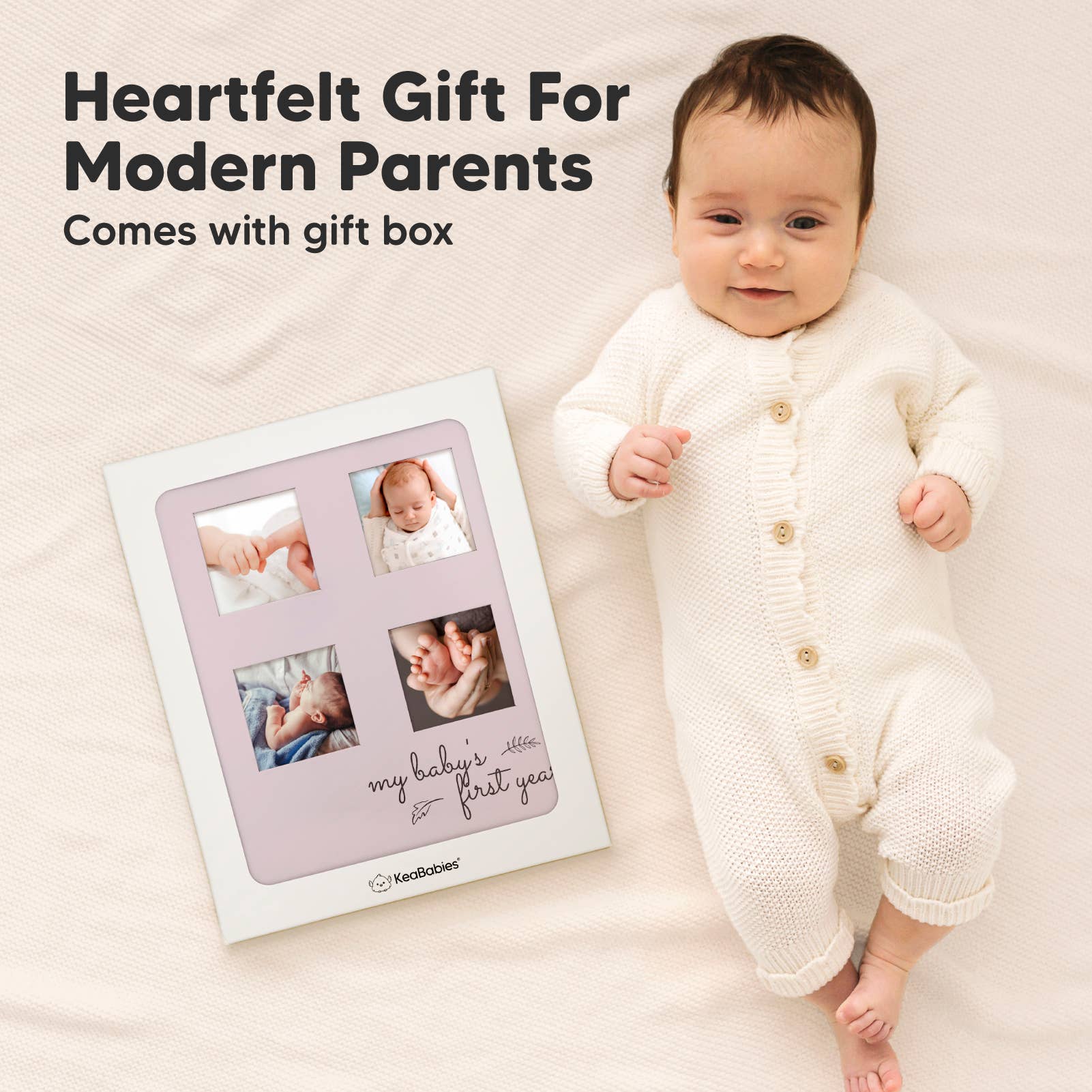 KeaBabies Sketch Baby Memory Book — Mist Pink