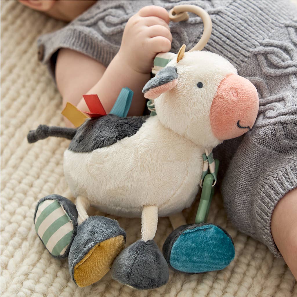 Itzy Ritzy Cow Link and Love Activity Plush