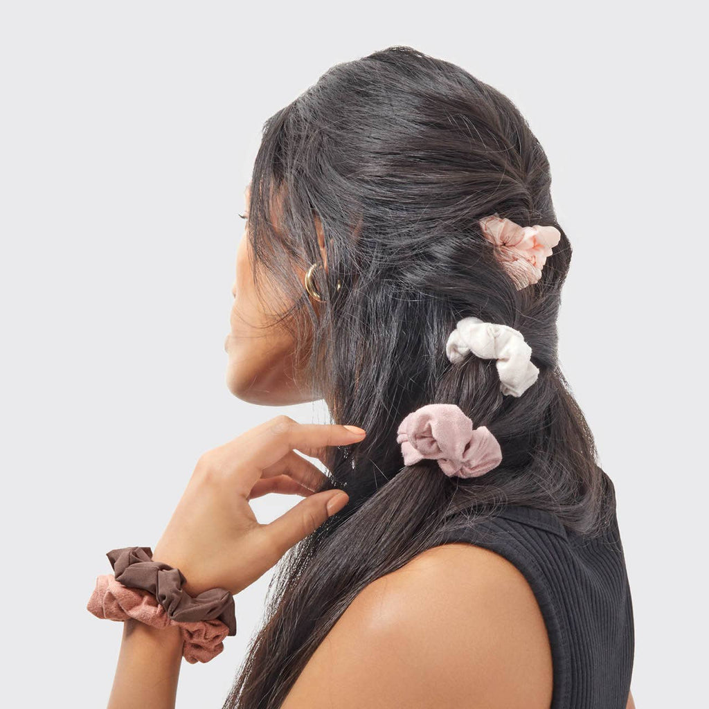 Kitsch Textured Scrunchies — Terracotta (5-Pack Set)