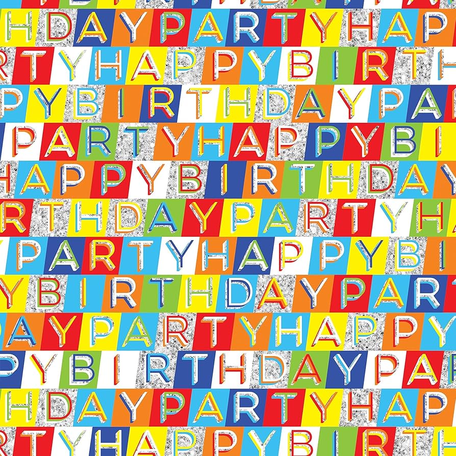 Jillson & Roberts Birthday Glitter Wrapping Paper