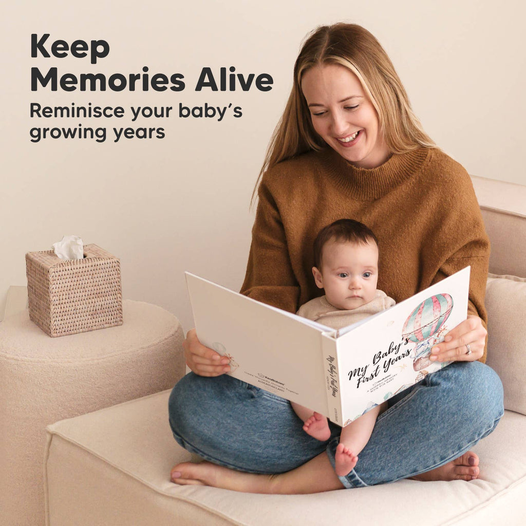 KeaBabies Keepsake Baby Memory Book — Balloon Edition