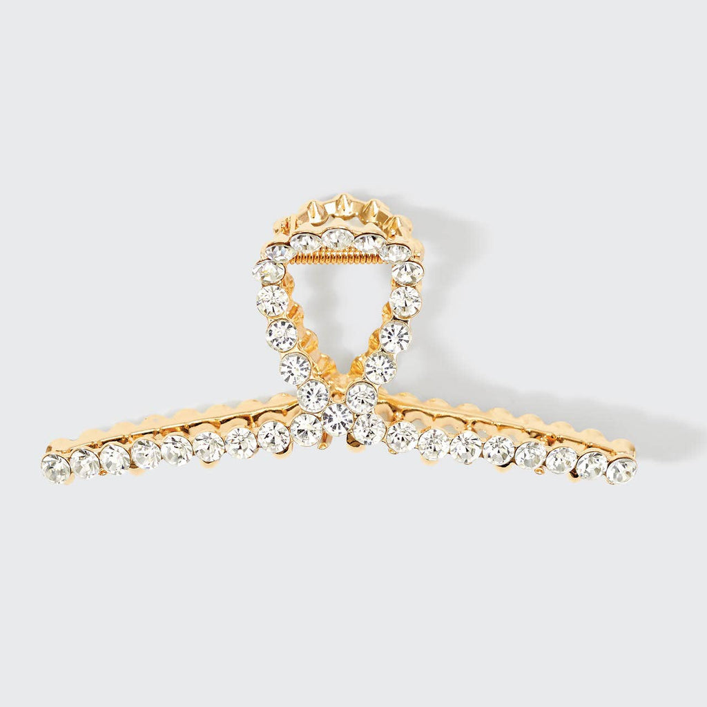 Kitsch Metal Rhinestone Loop Claw Clip — Gold
