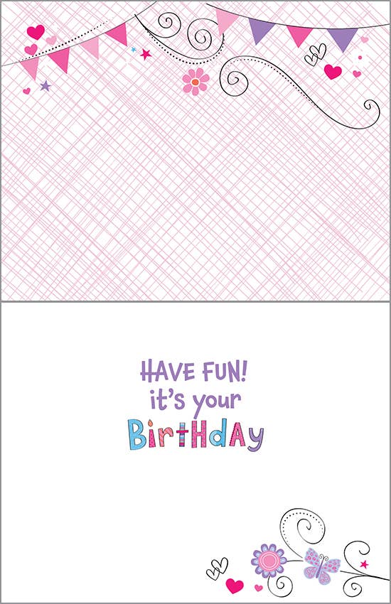 Gina B Birthday Card — Pink Birthday Banners