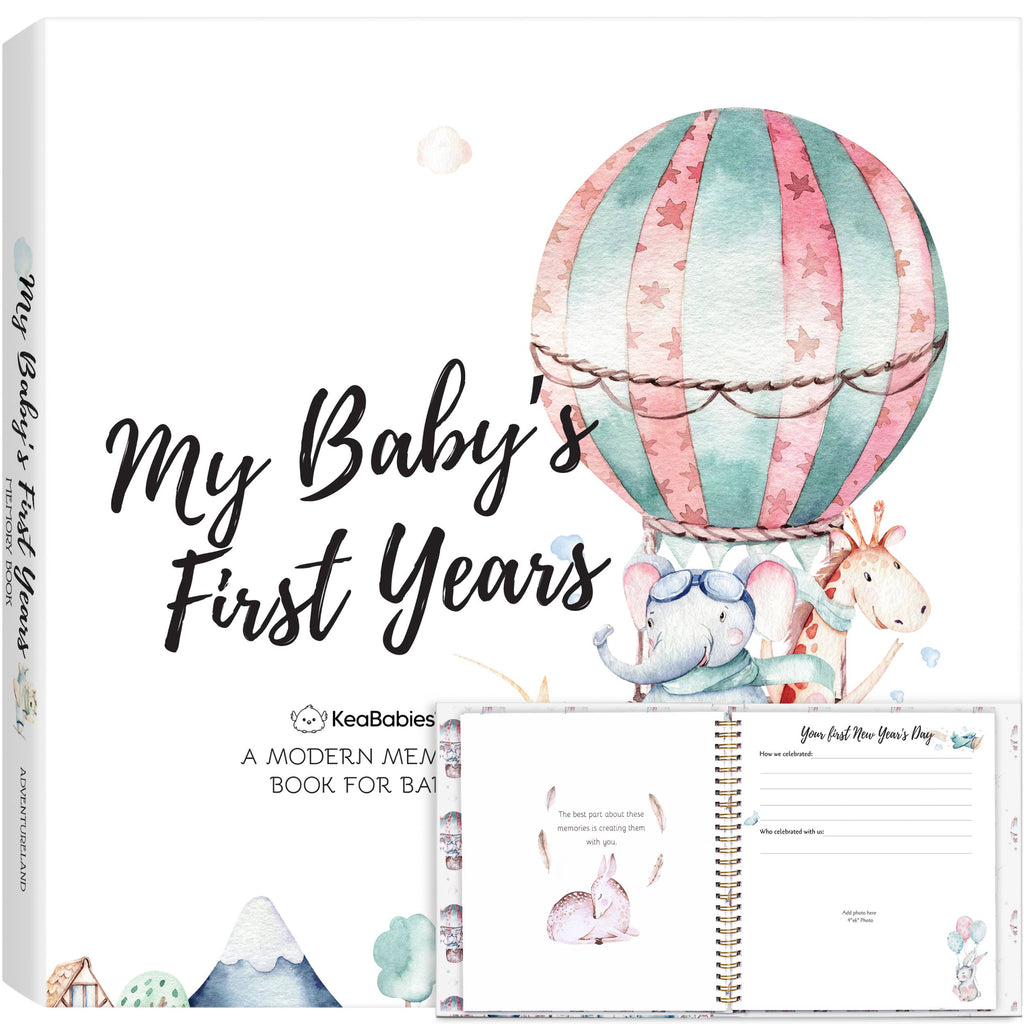 KeaBabies Keepsake Baby Memory Book — Balloon Edition