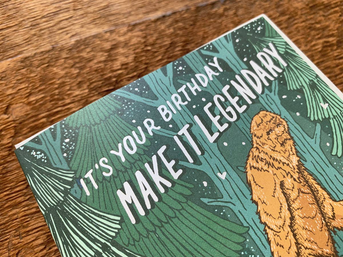 Noteworthy Paper & Press Bigfoot Legendary Birthday Greeting Card
