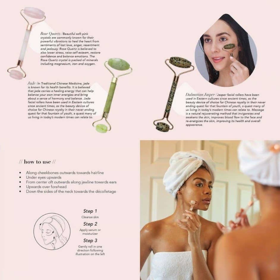 Kitsch Rose Quartz Crystal Facial Roller