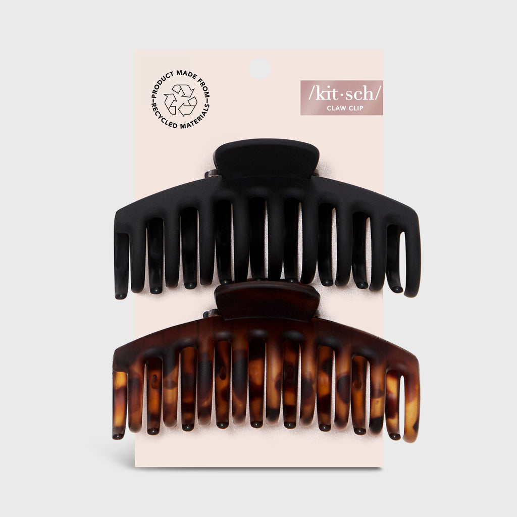 Kitsch Recycled Oversized Matte Claw Clips — 2-Piece Set