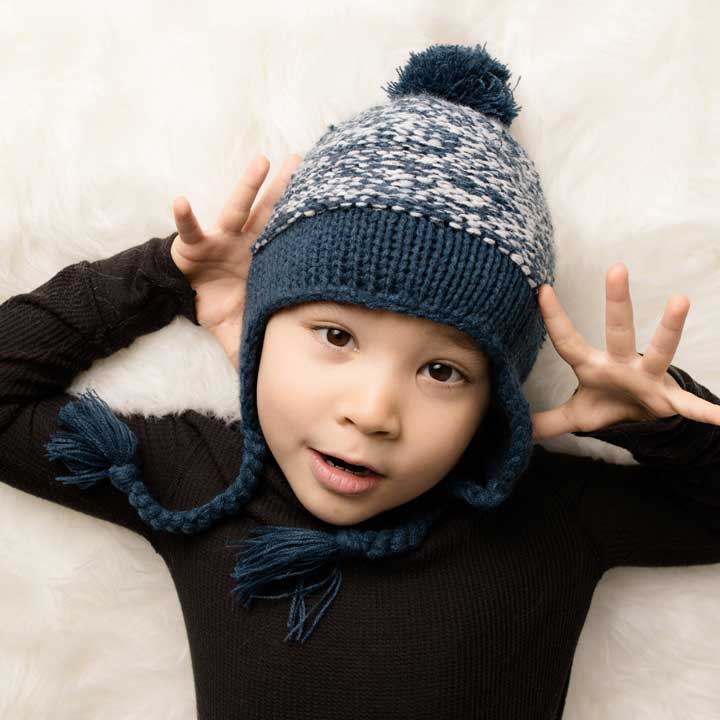 Huggalugs Marled Atlantic Blue Earflap Beanie