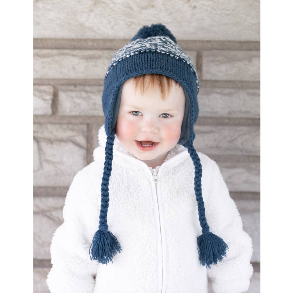 Huggalugs Marled Atlantic Blue Earflap Beanie