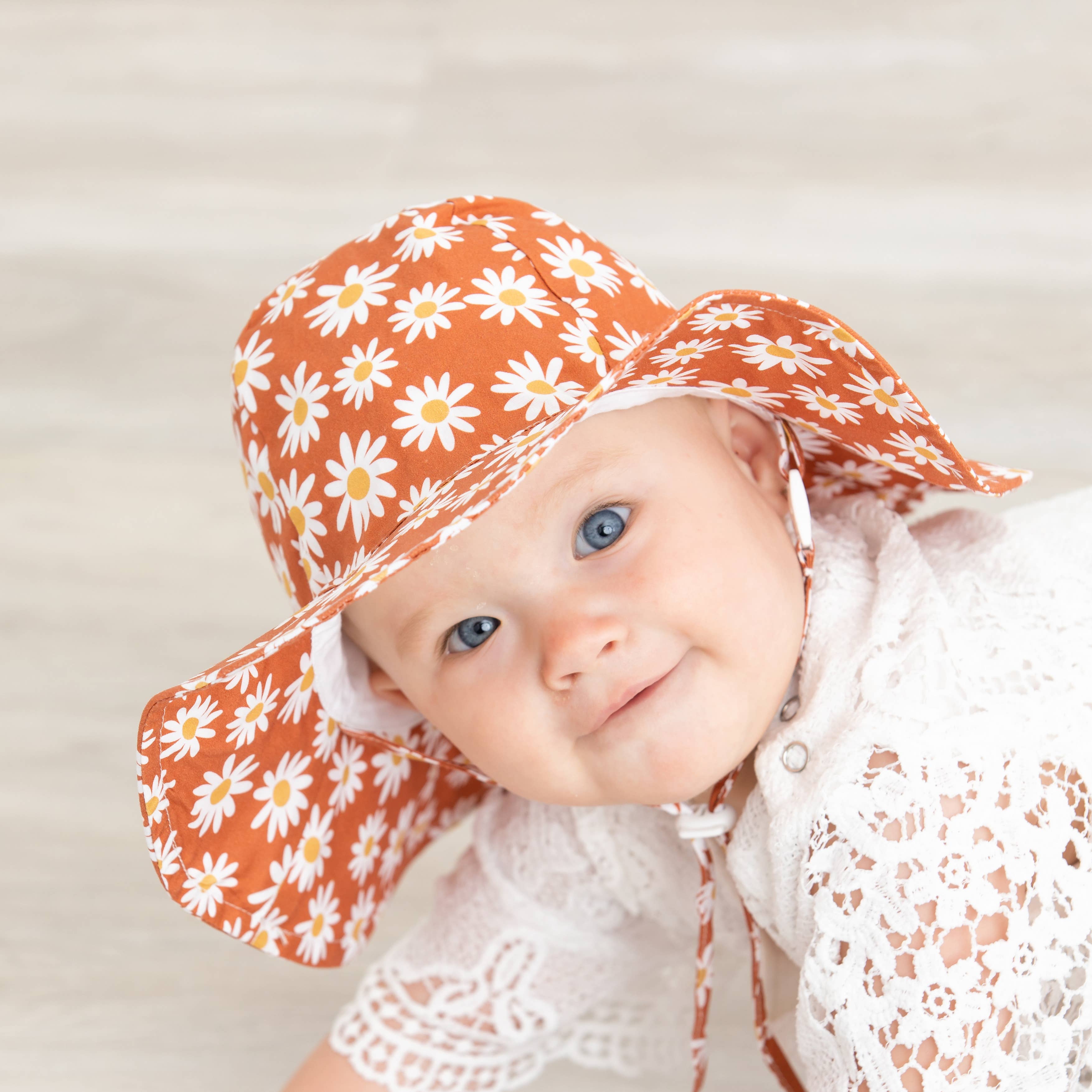 Huggalugs Ginger Daisy Sun Hat — UPF 50+