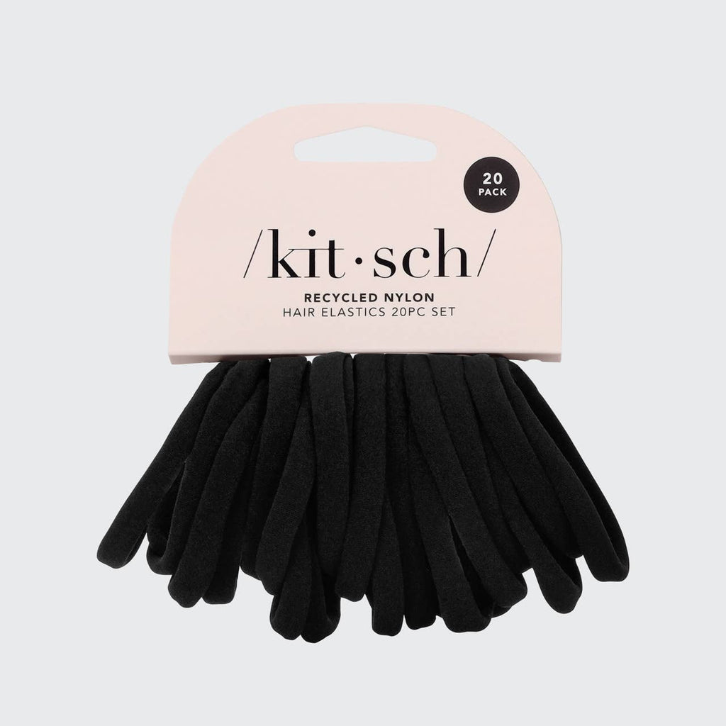 Kitsch Recycled Nylon Elastics — Black (20-Pack)