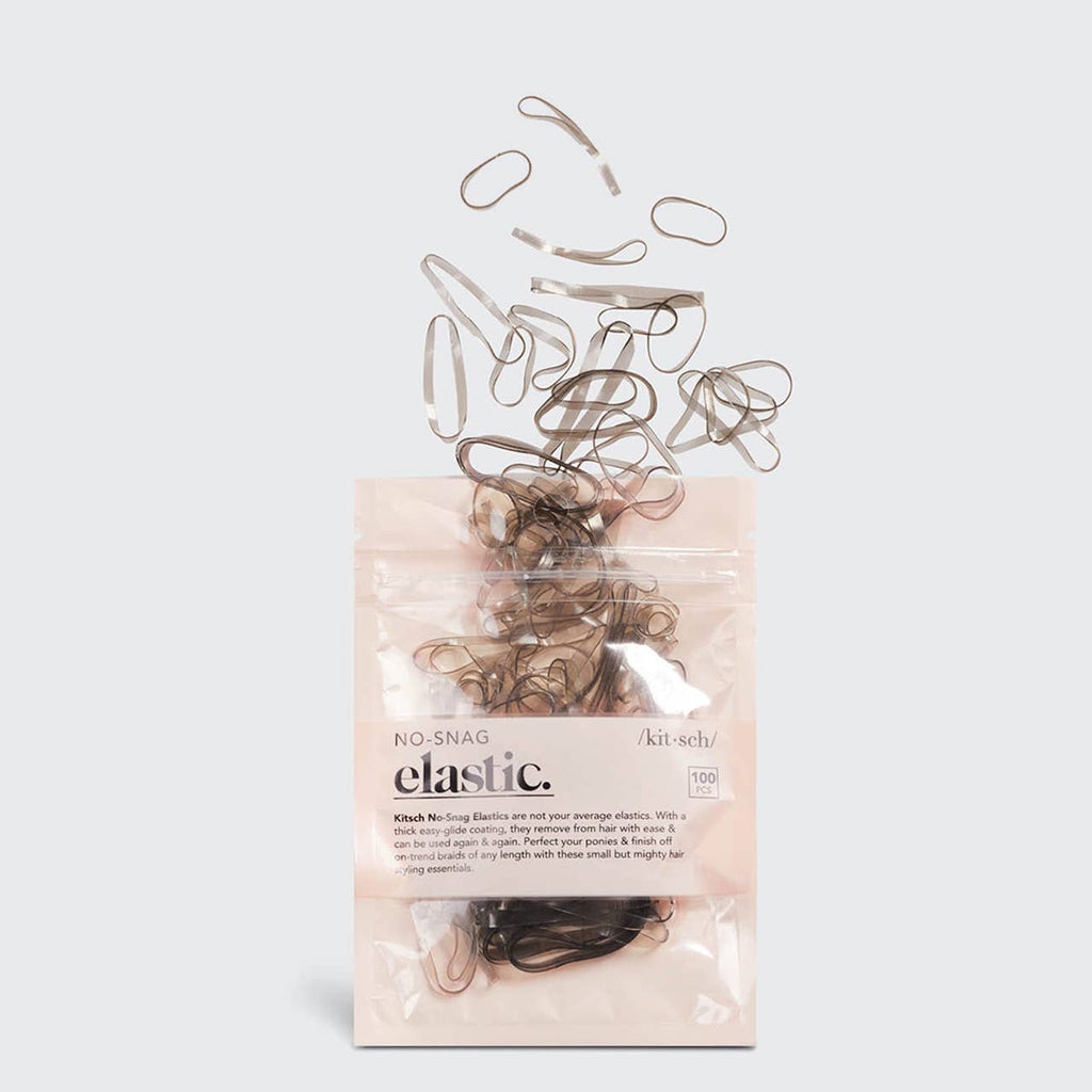 Kitsch No-Snag Elastics — Brown (100-Pack)