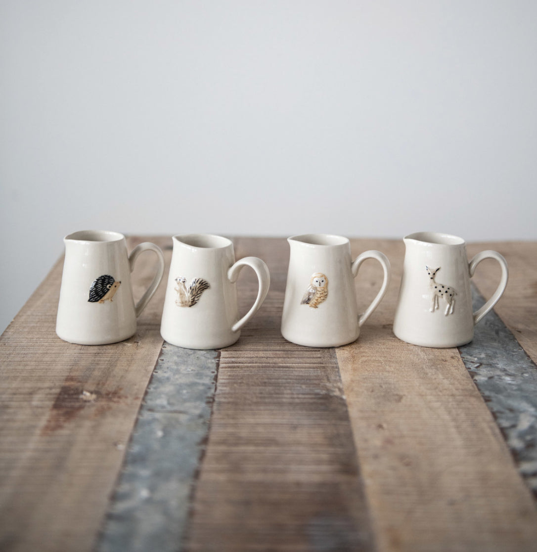 Hand-Painted Forest Animal Mini Creamer