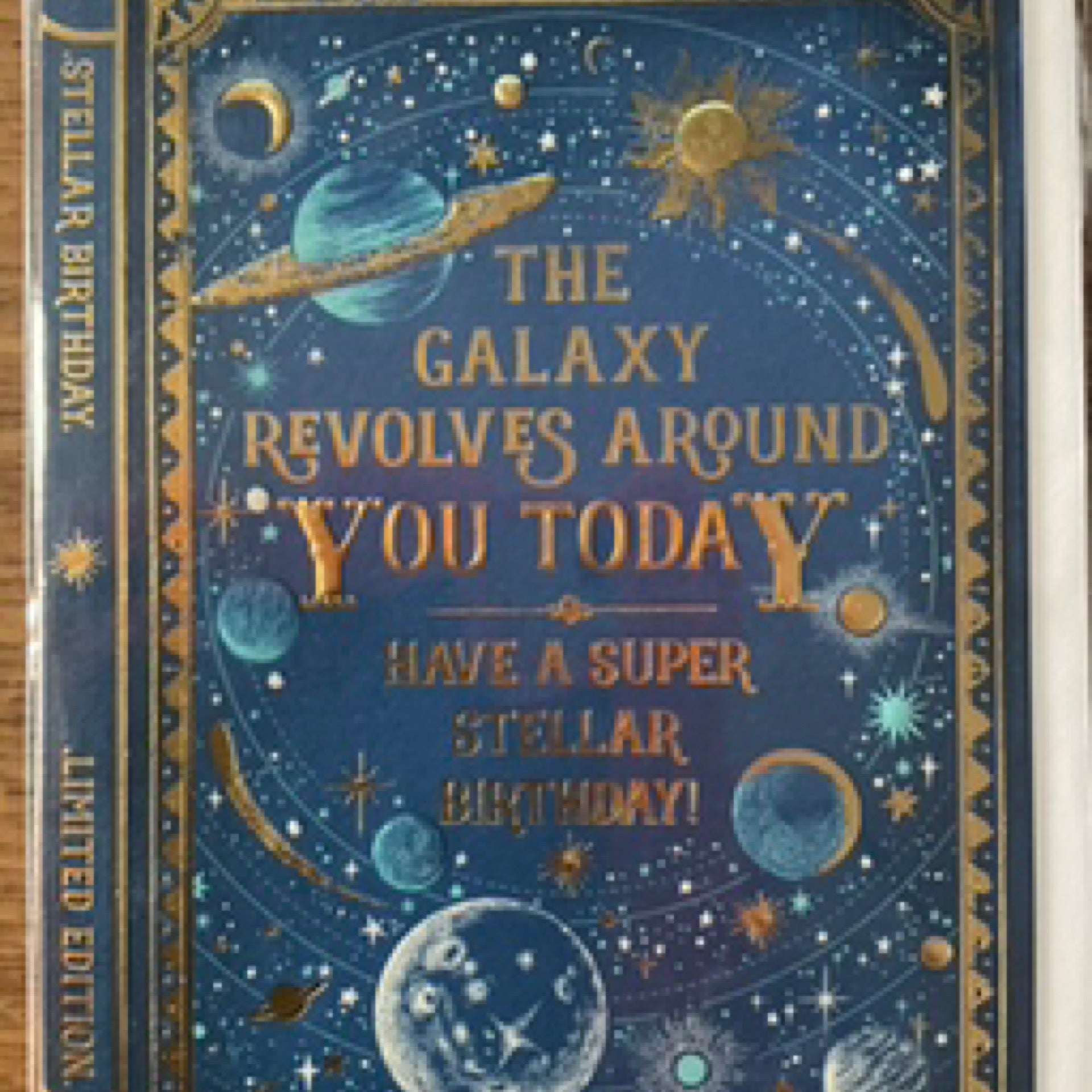 Notes & Queries Birthday Book Card — Galaxy