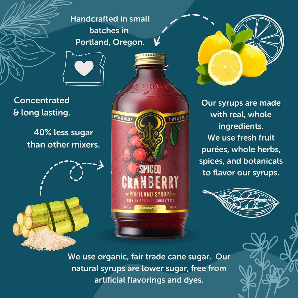 Portland Syrups Spiced Cranberry Cocktail & Coffee Syrup — 12oz