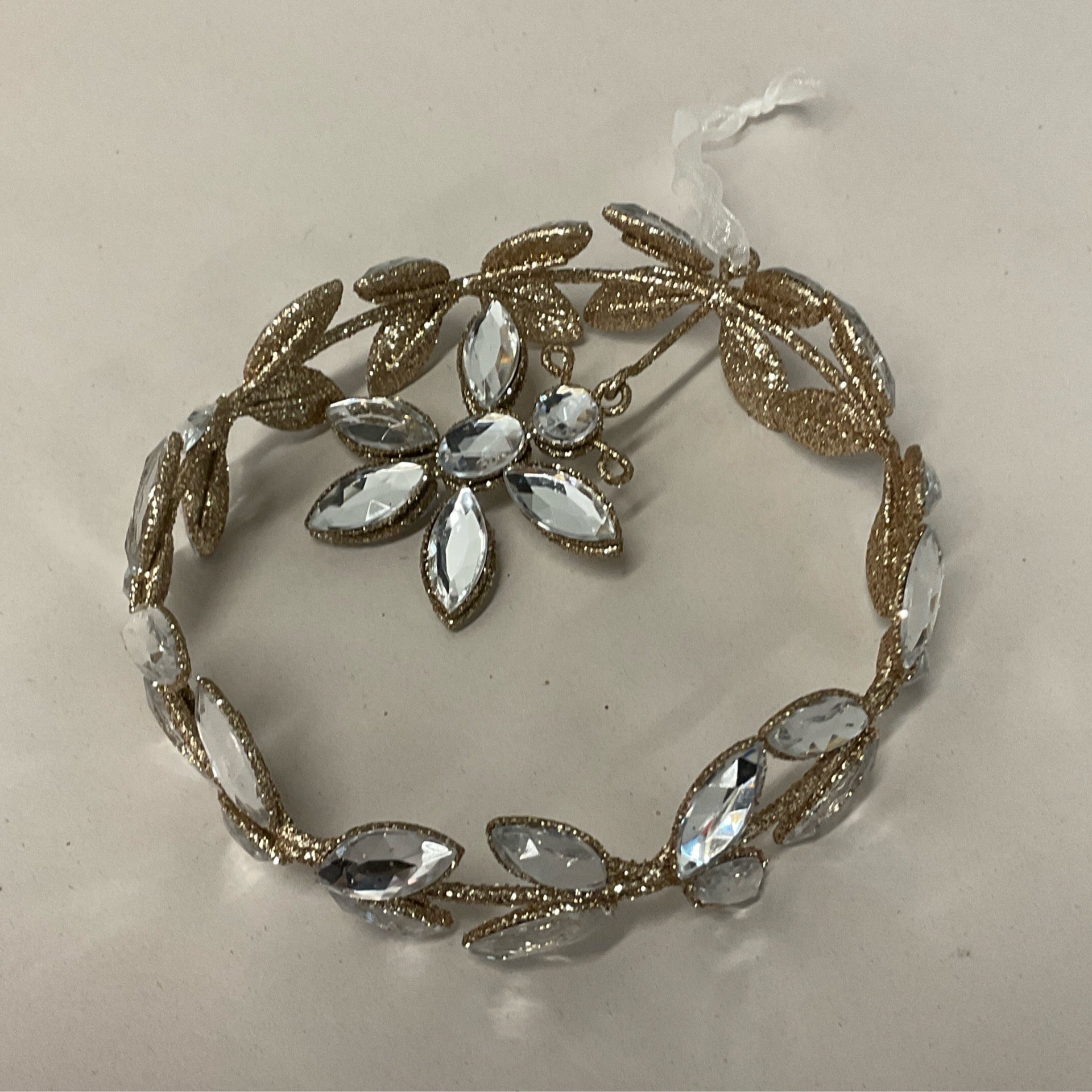 Rhinestone Flower Glass Ornament