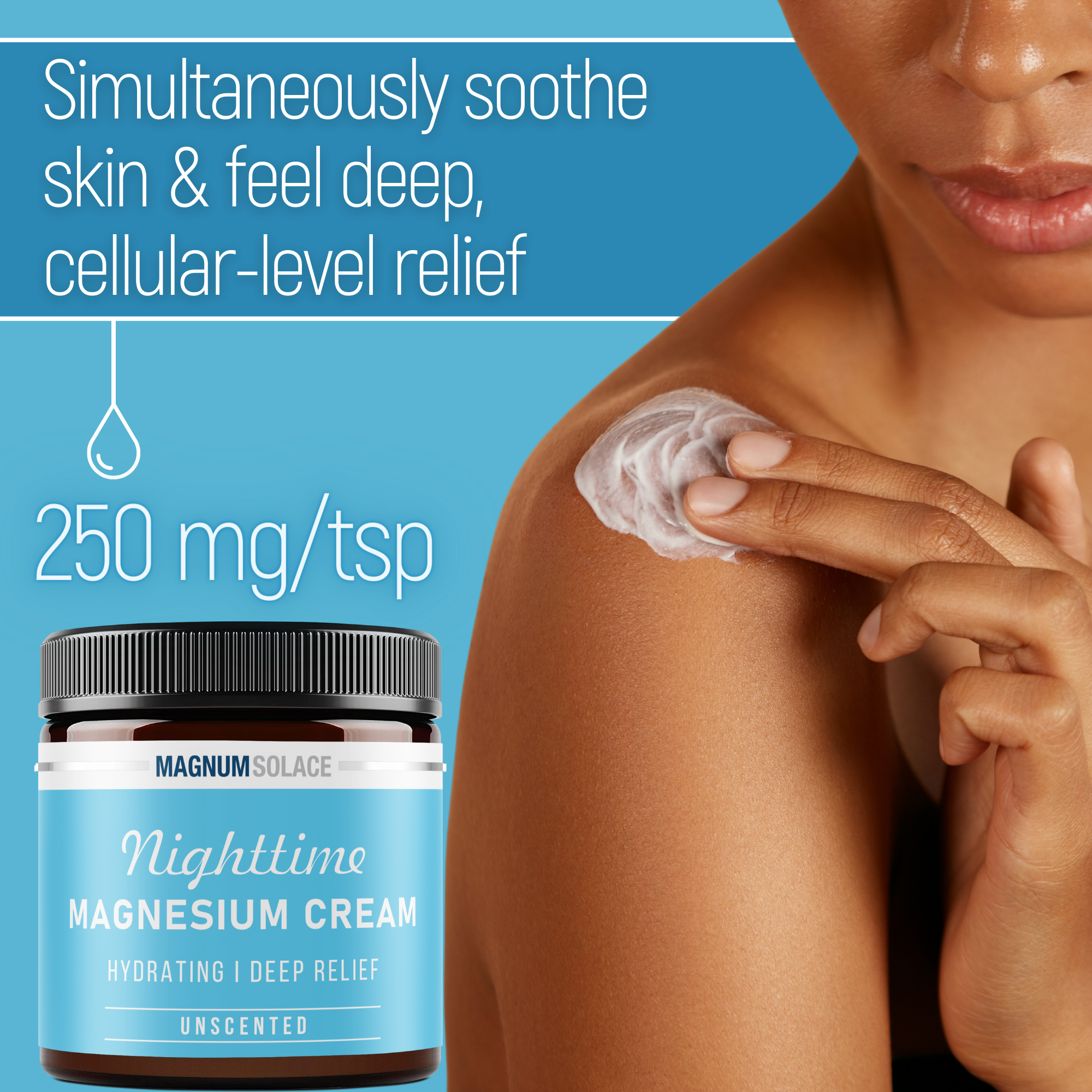 Magnum Solace Nighttime Magnesium Cream, Soothing Body Moisturizer