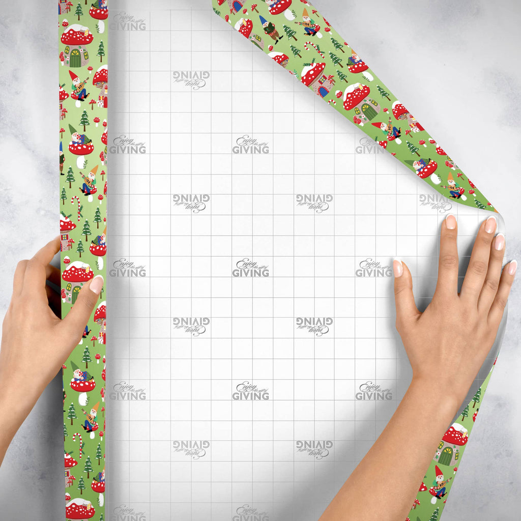 Jillson & Roberts Holiday Gnomes Wrapping Paper Roll