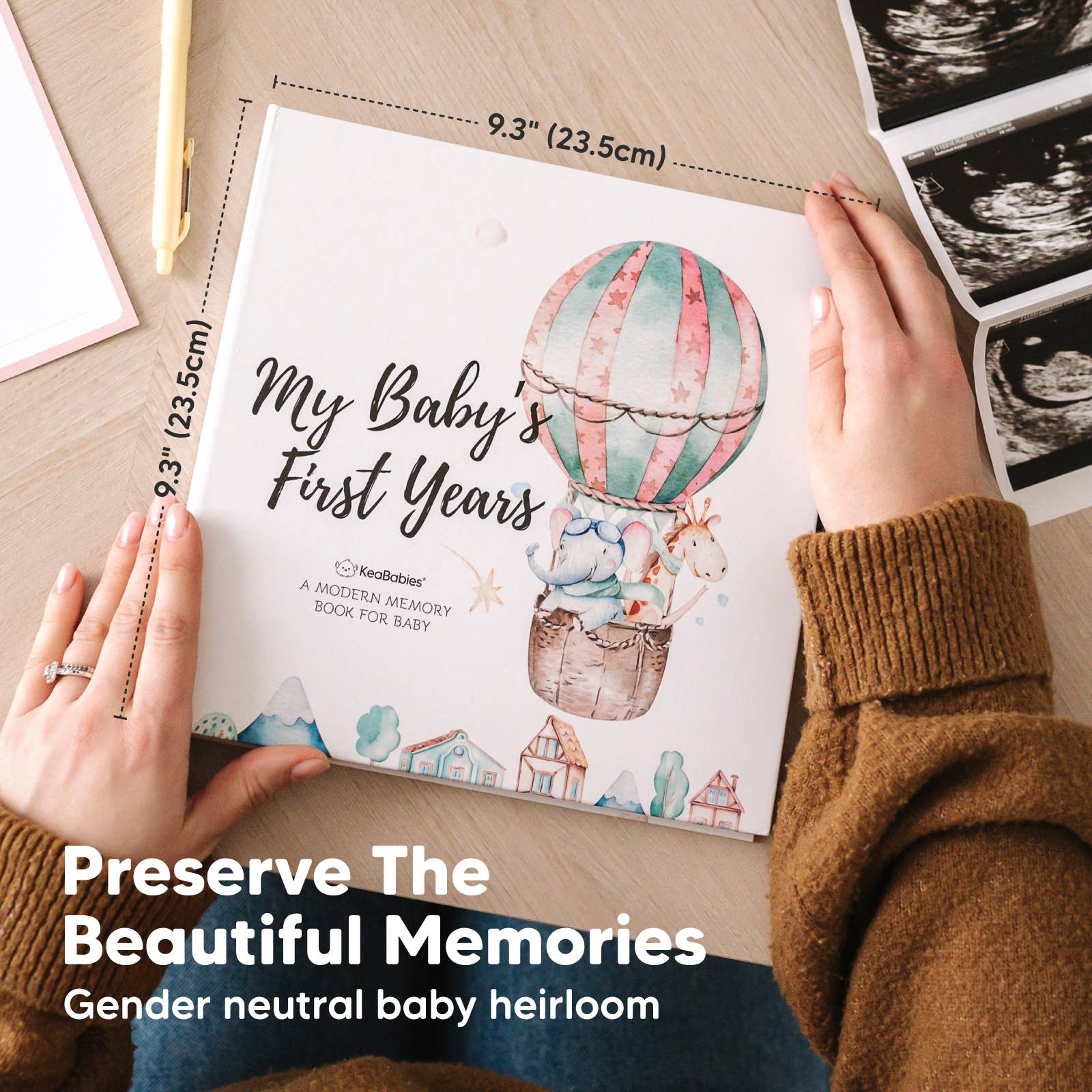 KeaBabies Keepsake Baby Memory Book — Balloon Edition