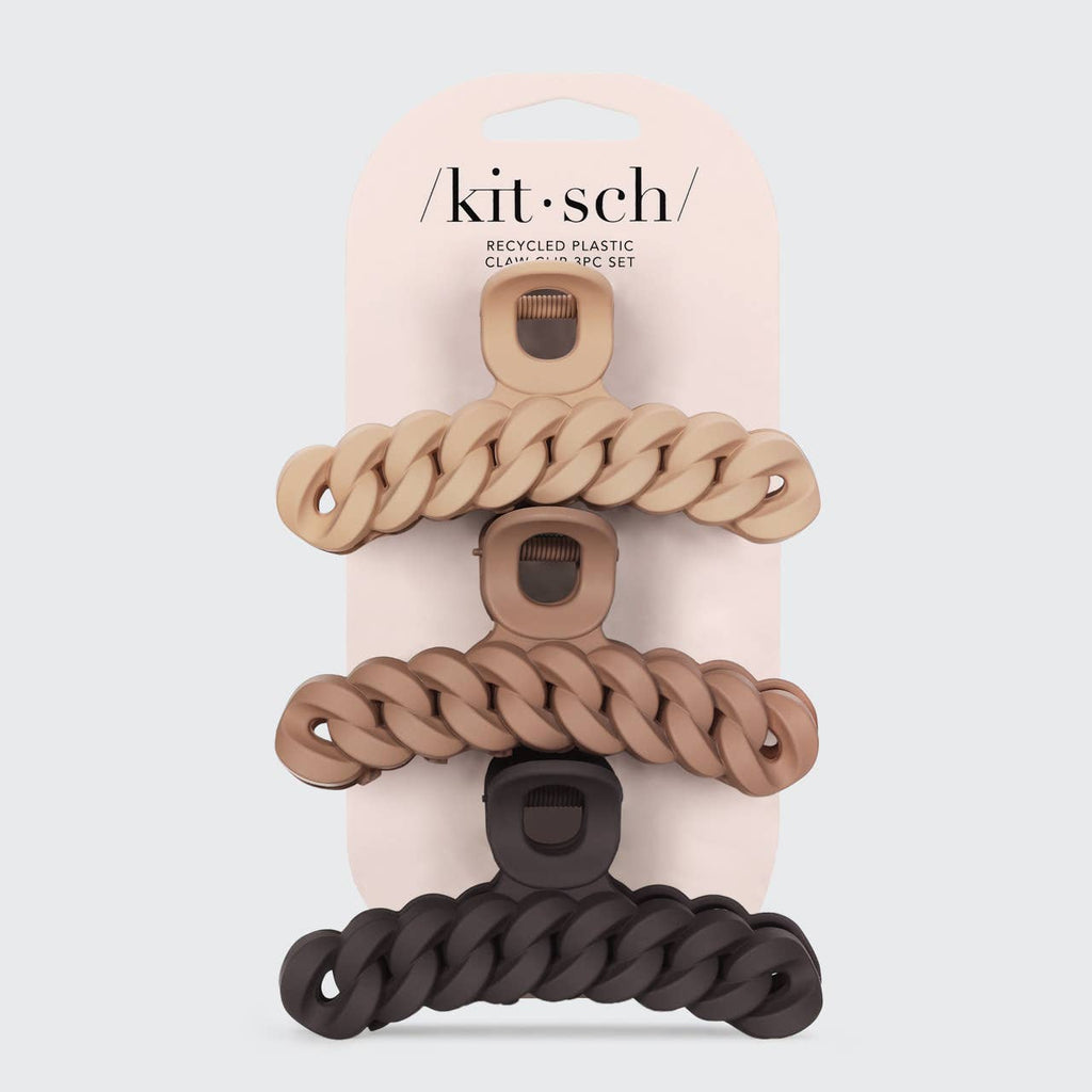 Kitsch Chain Claw Clip 3pc Set — Neutral