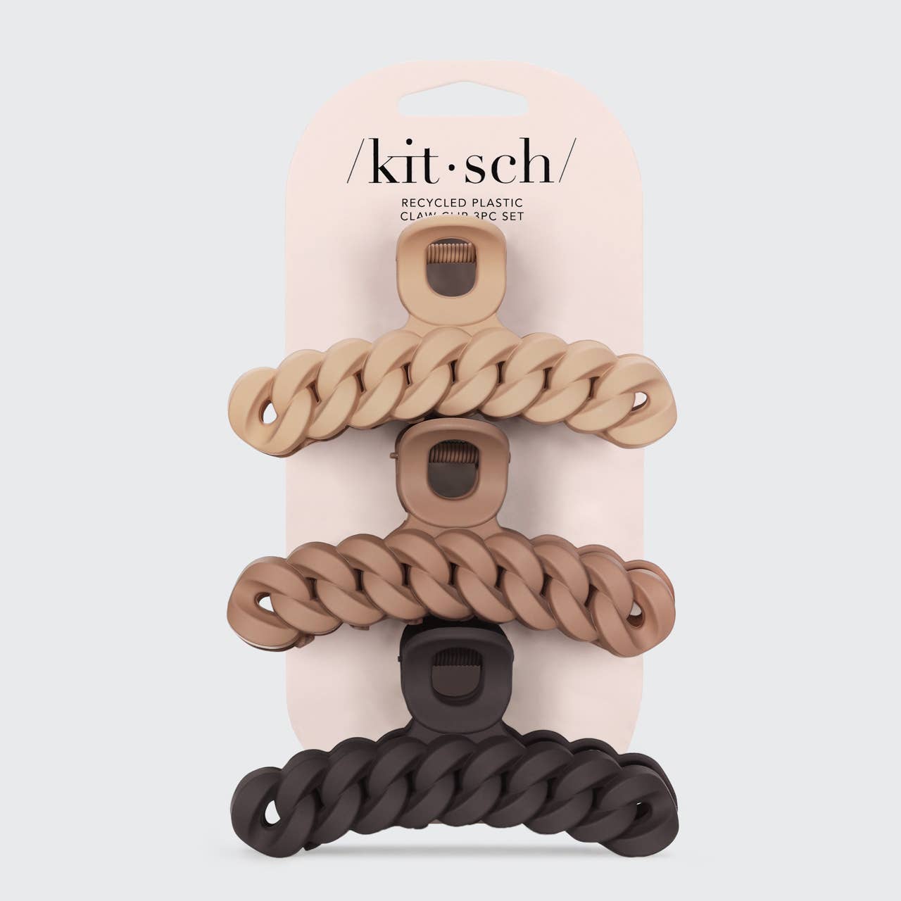Kitsch Chain Claw Clip 3pc Set — Neutral