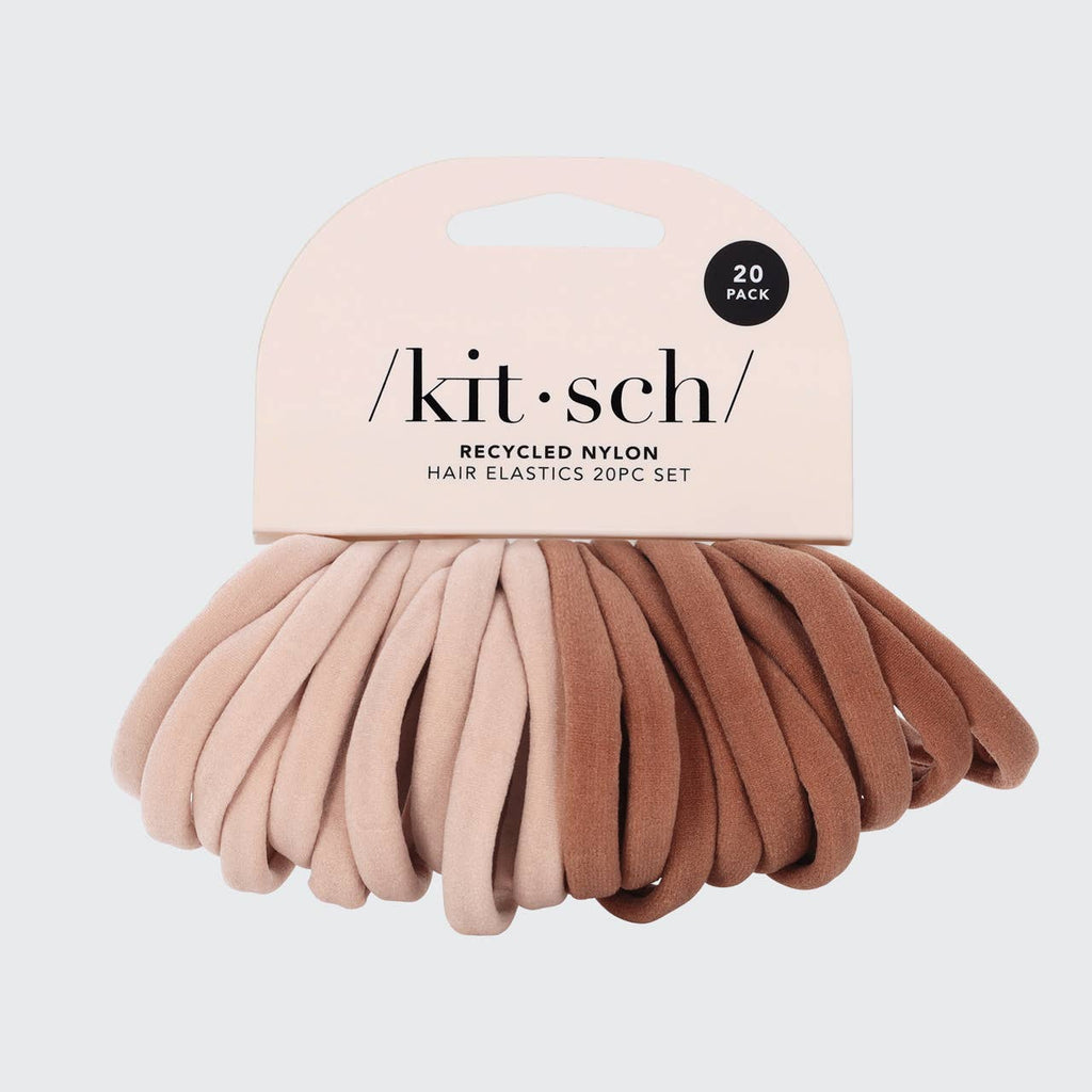 Kitsch Eco-Friendly Nylon Elastics 20pc Set — Blush