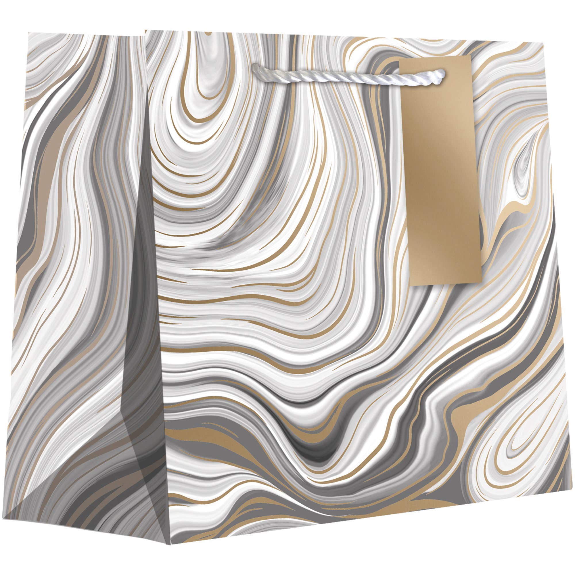 Jillson & Roberts Marbleized Silver Gift Bag — Large