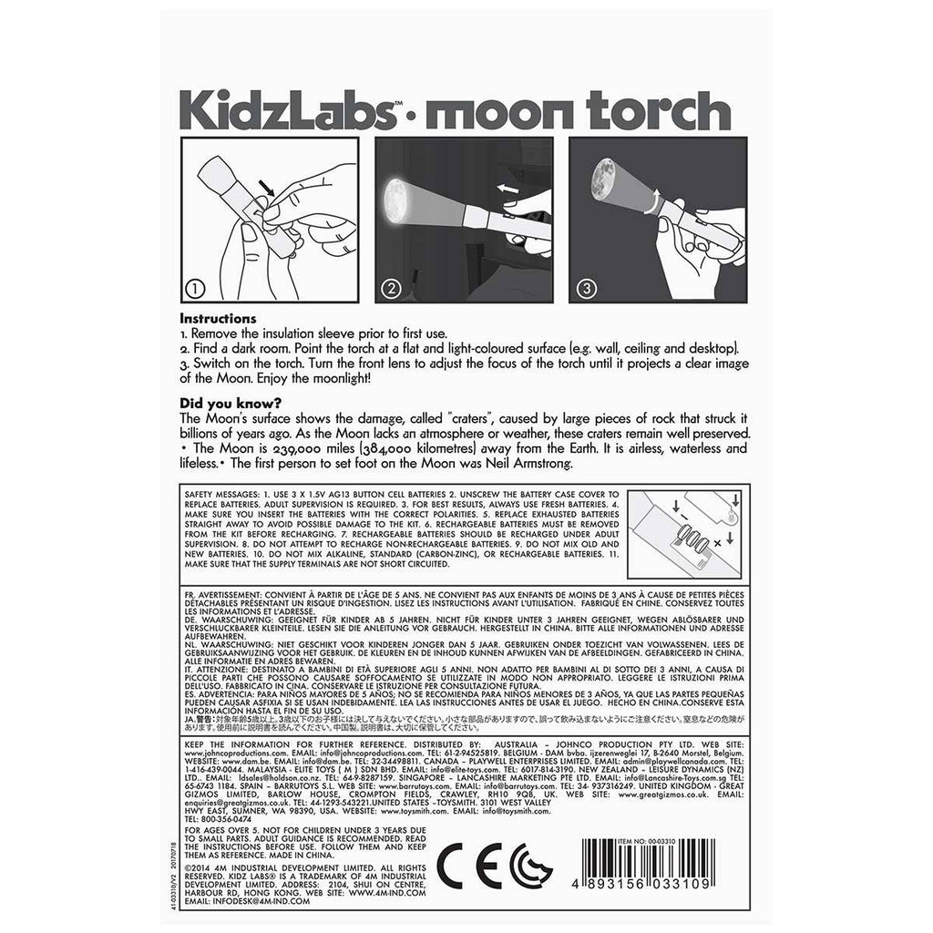 Toysmith 4M KidzLabs Moon Torch Projector