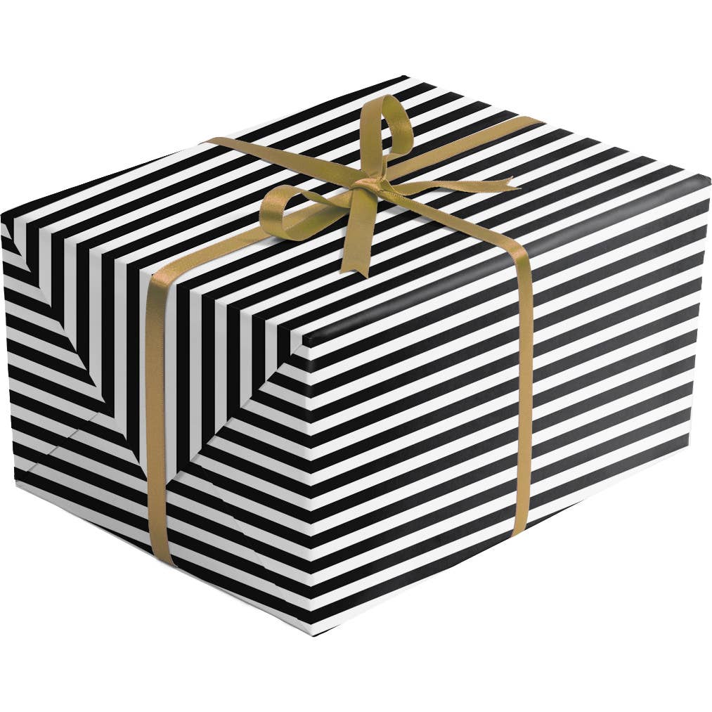 Jillson & Roberts Black & White Stripe Wrapping Paper — Roll