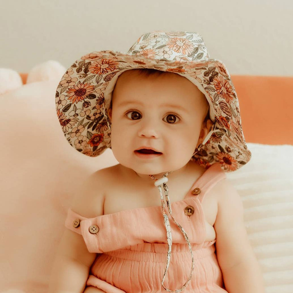 Huggalugs Vintage Flora Sun Hat — UPF 50+