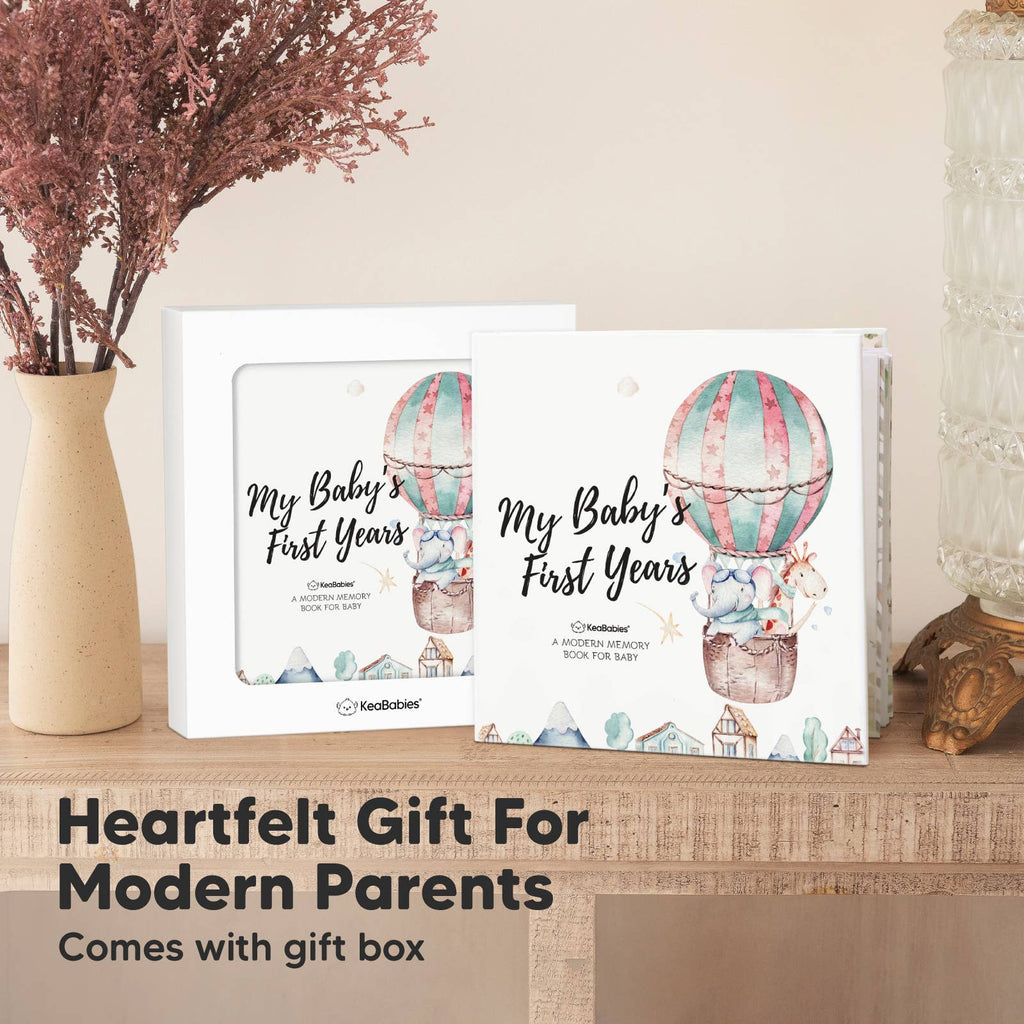 KeaBabies Keepsake Baby Memory Book — Balloon Edition
