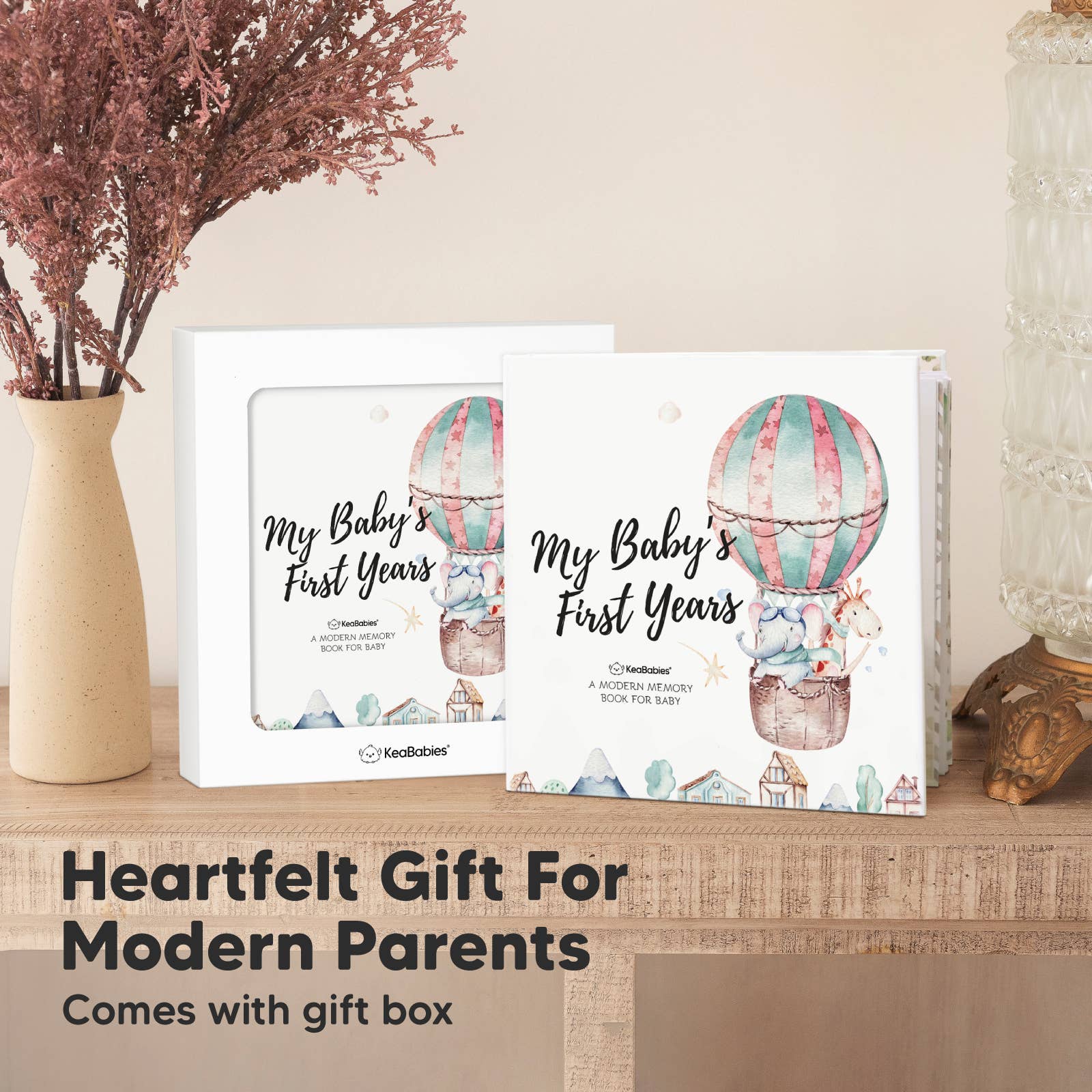 KeaBabies Keepsake Baby Memory Book — Balloon Edition