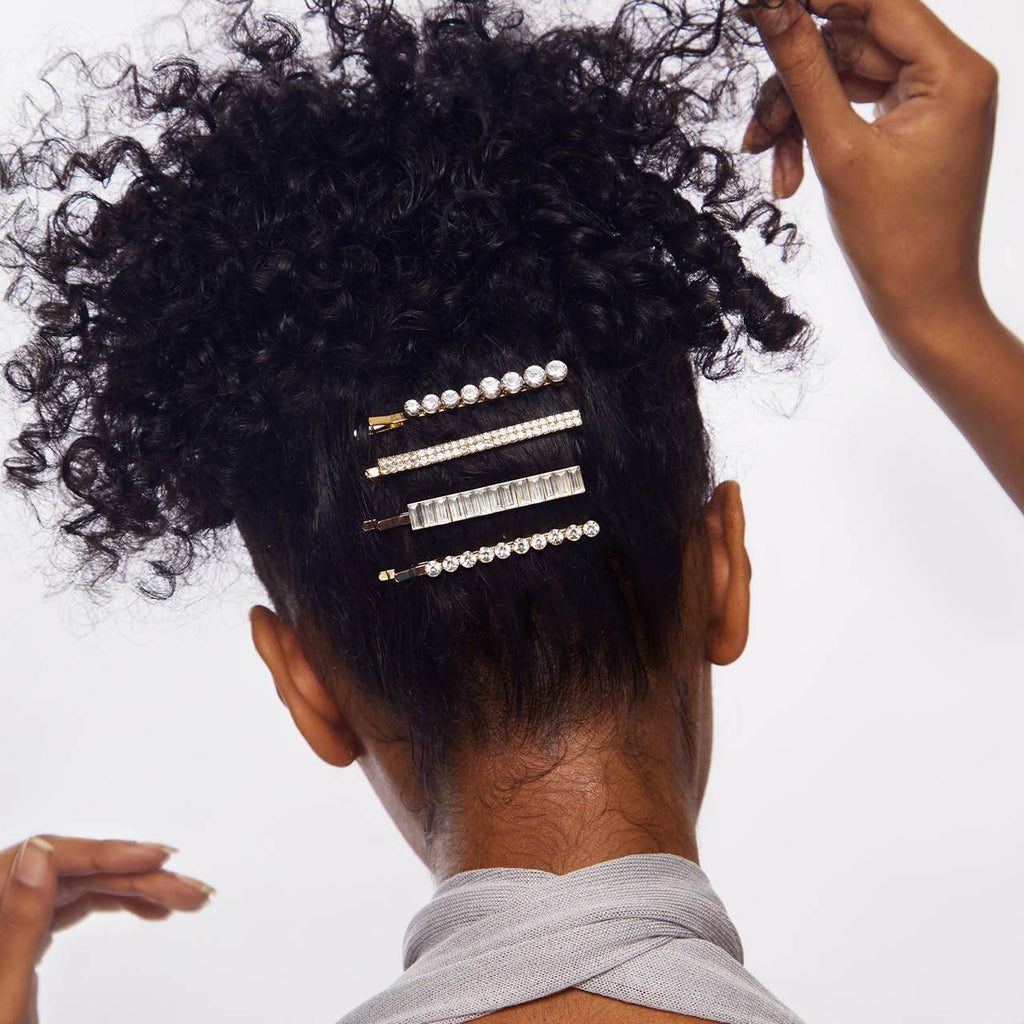 Kitsch Metal Rhinestone Bobby Pins 4pc Set — Gold