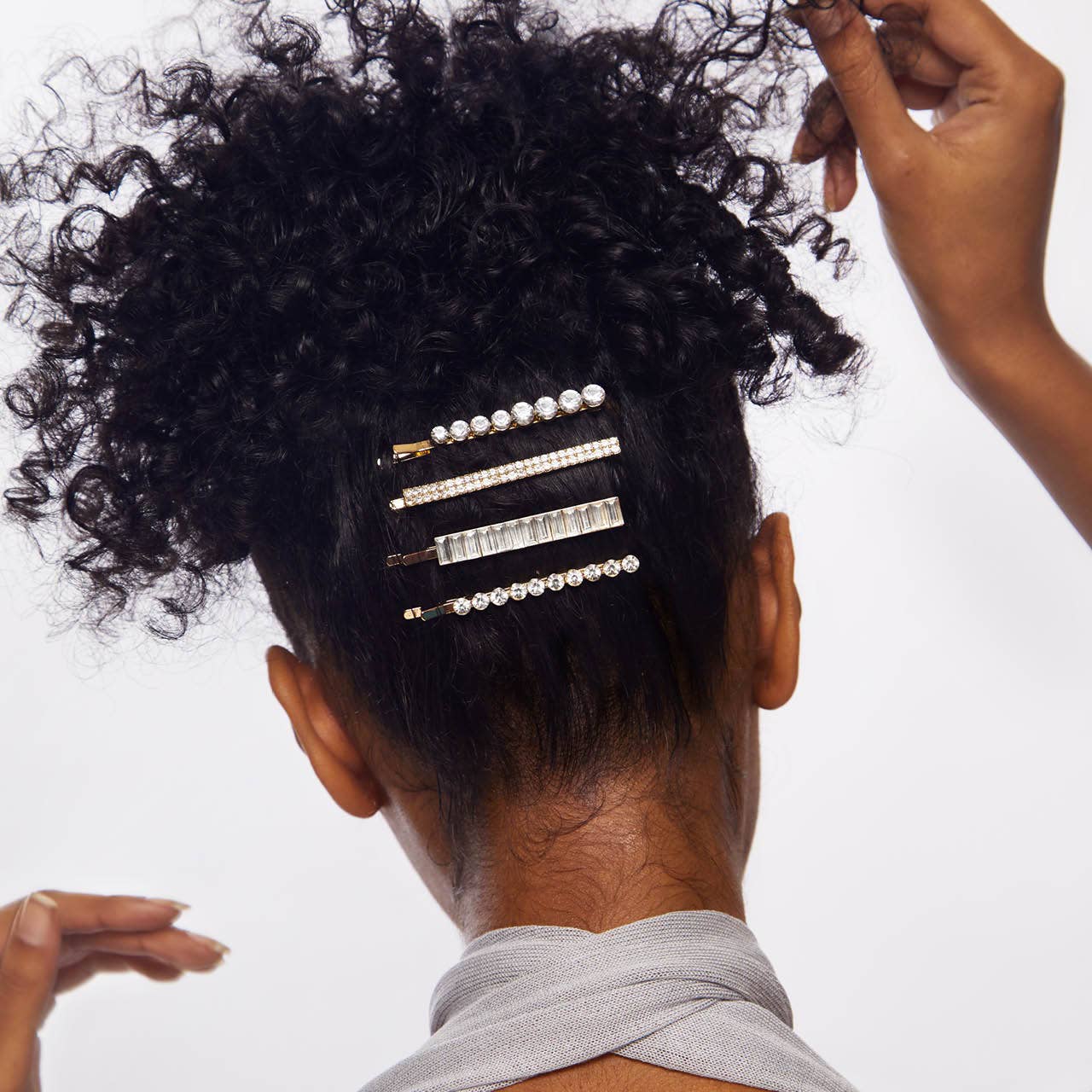 Kitsch Metal Rhinestone Bobby Pins 4pc Set — Gold