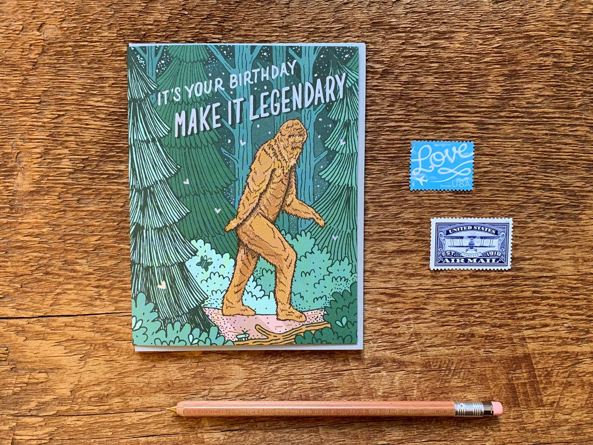 Noteworthy Paper & Press Bigfoot Legendary Birthday Greeting Card