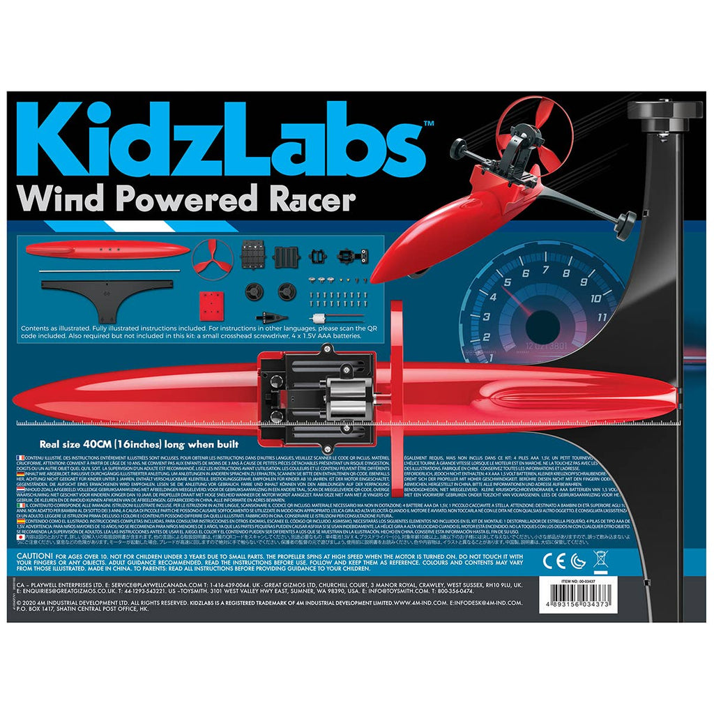Toysmith 4M Wind Powered Racer Build It Kit