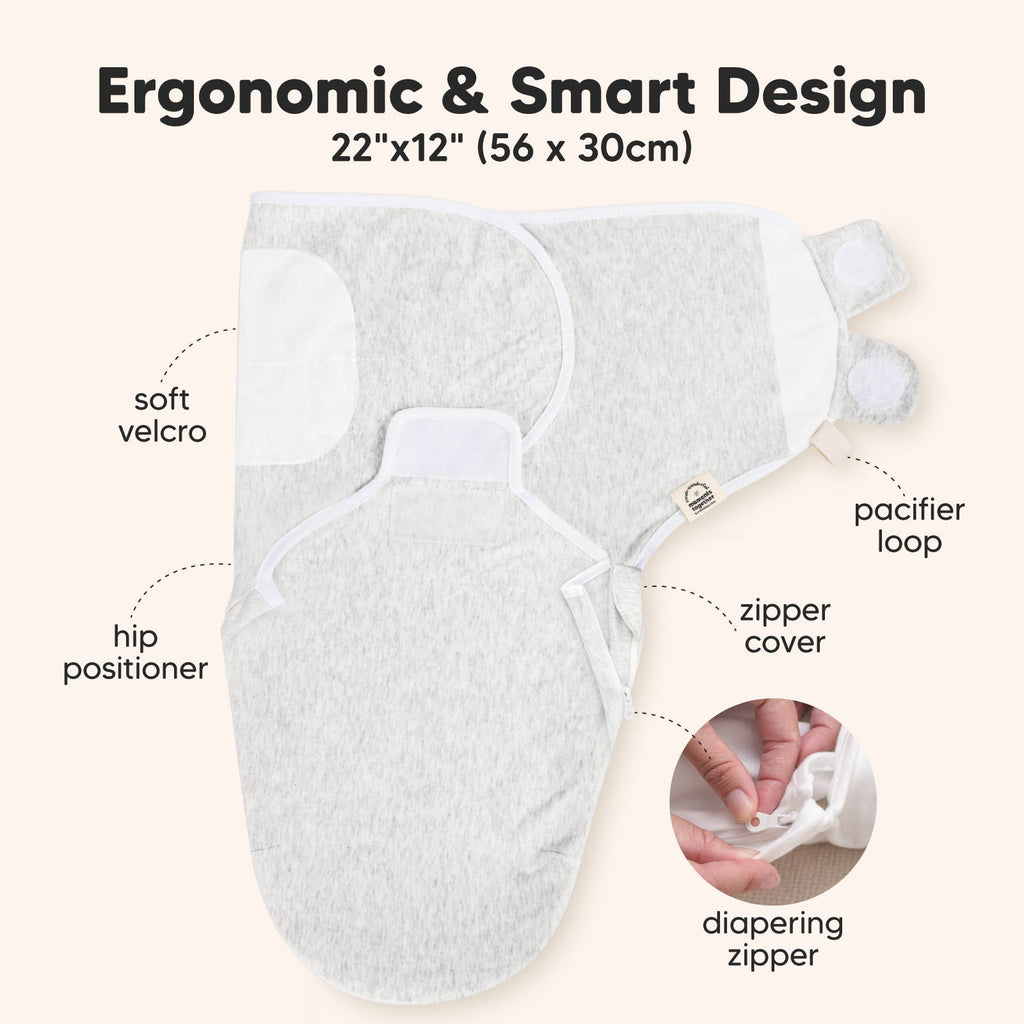 KeaBabies Soothe Zippy Swaddle Sacks — Aspire (3-Pack, 0-3 Months)