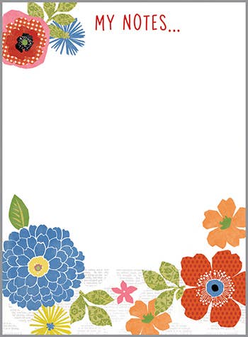 Gina B Memo Pad — Patterned Flowers