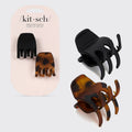 Kitsch Eco-Friendly Medium Claw Clips 2pc Set — Black & Tortoise