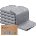 KeaBabies Ultra-Soft Baby Washcloths — Cool Grey (6-Pack)