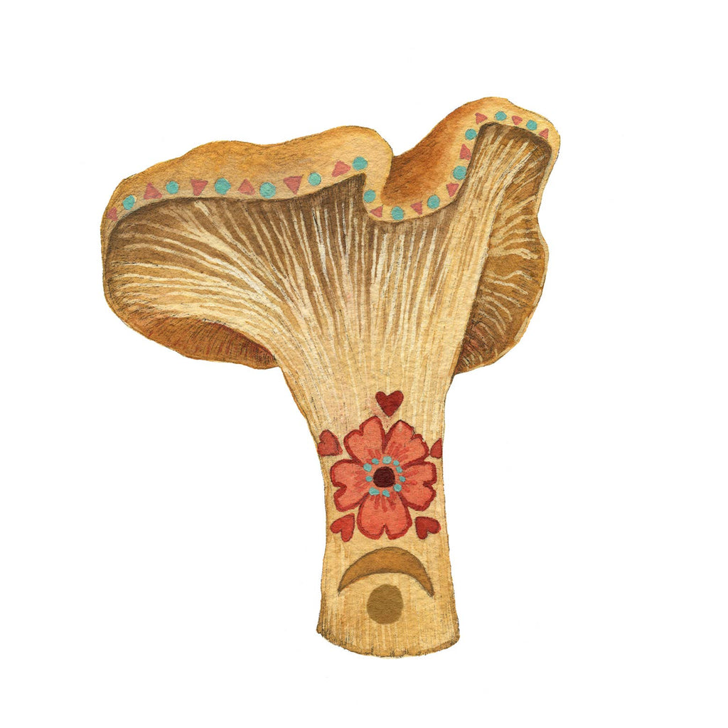 Polanshek of the Hills 5×7 Art Print — Mineral Mushroom (Citrine)