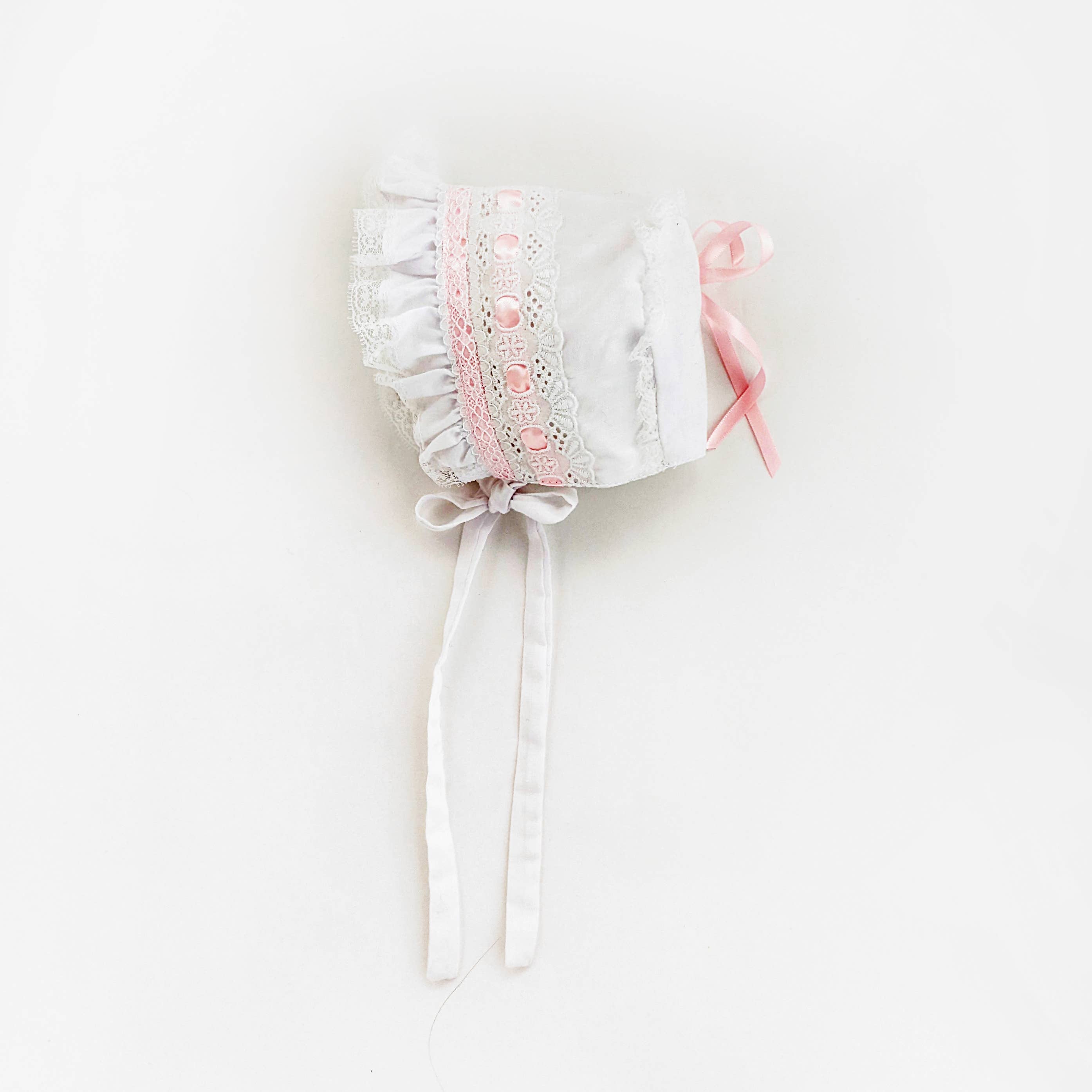 Huggalugs Girls Pink Ribbon Bonnet
