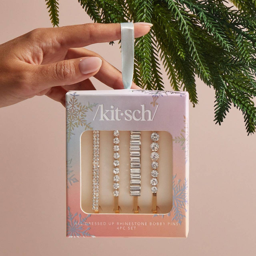 Kitsch Holiday All Dressed Up Rhinestone Bobby Pins 4pc Set