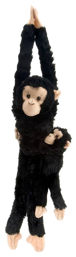 Wild Republic Hanging Plush — Baby Chimpanzee & Mama