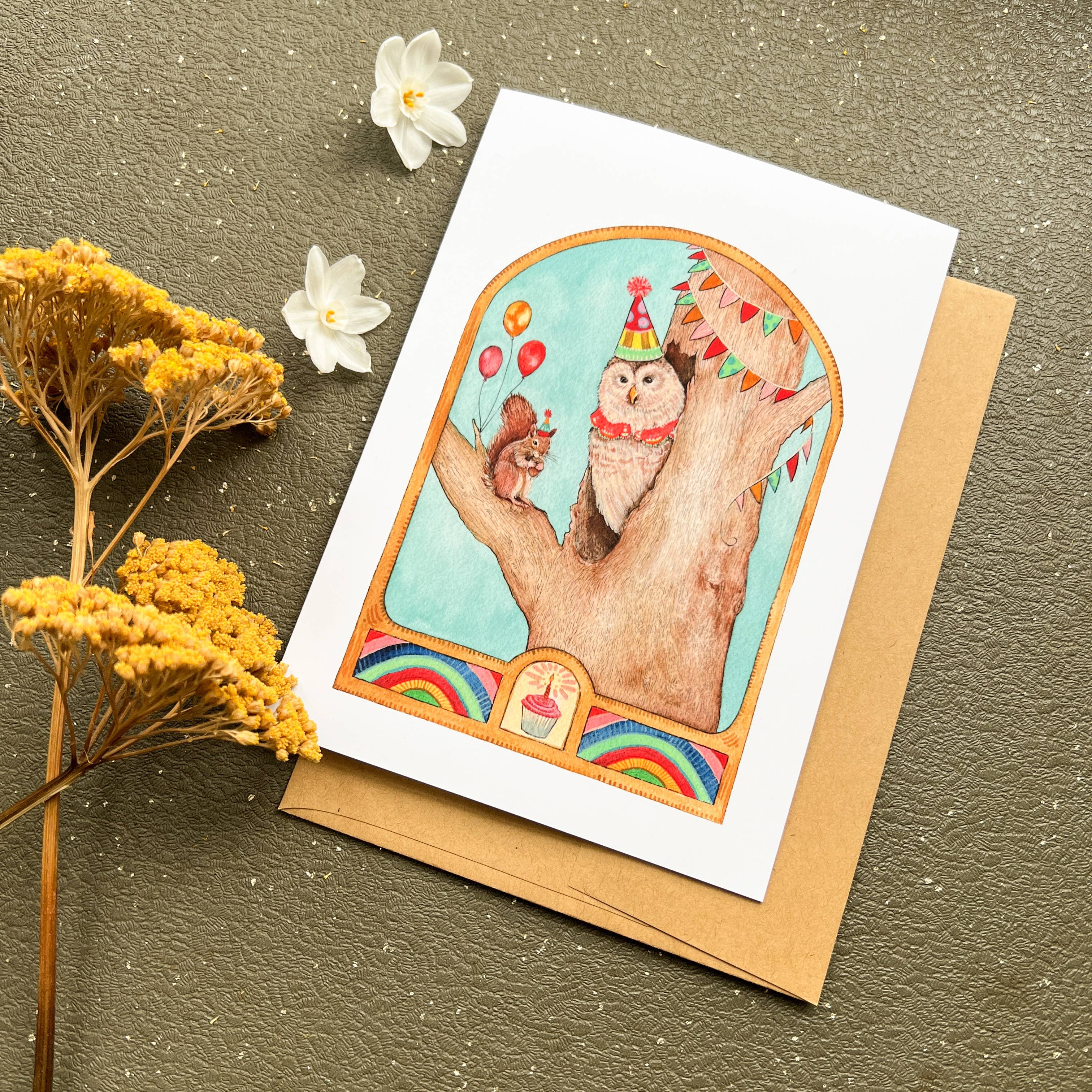 Polanshek of the Hills “Treetop Party” Greeting Card