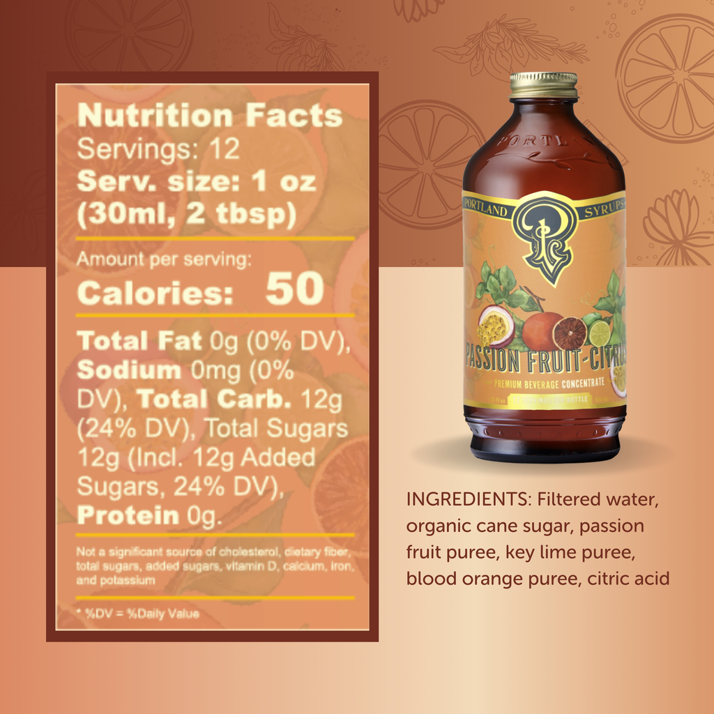 Portland Syrups Passion Fruit Citrus Cocktail & Soda Syrup — 12oz